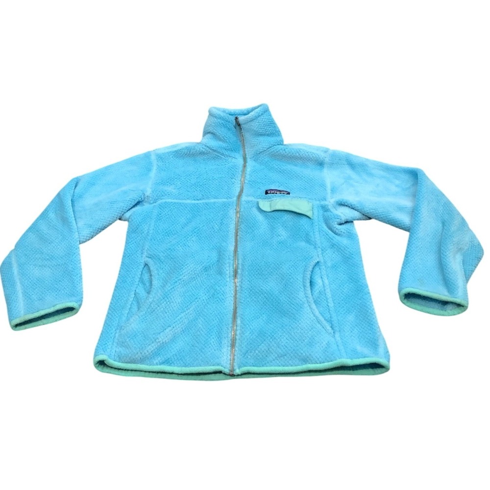 Patagonia Re-Tool Full Zip Jacket Womens S Blue Polartec Fleece Mock Neck